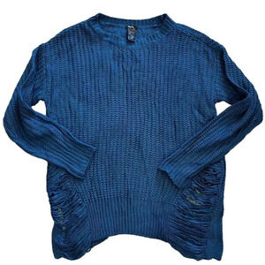 Mark Blue Distressed Sweater M